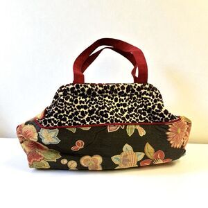 ATENTI Tapestry Carpet Bag With Hinged Closure Doctor Tote Travel Overnight Bag